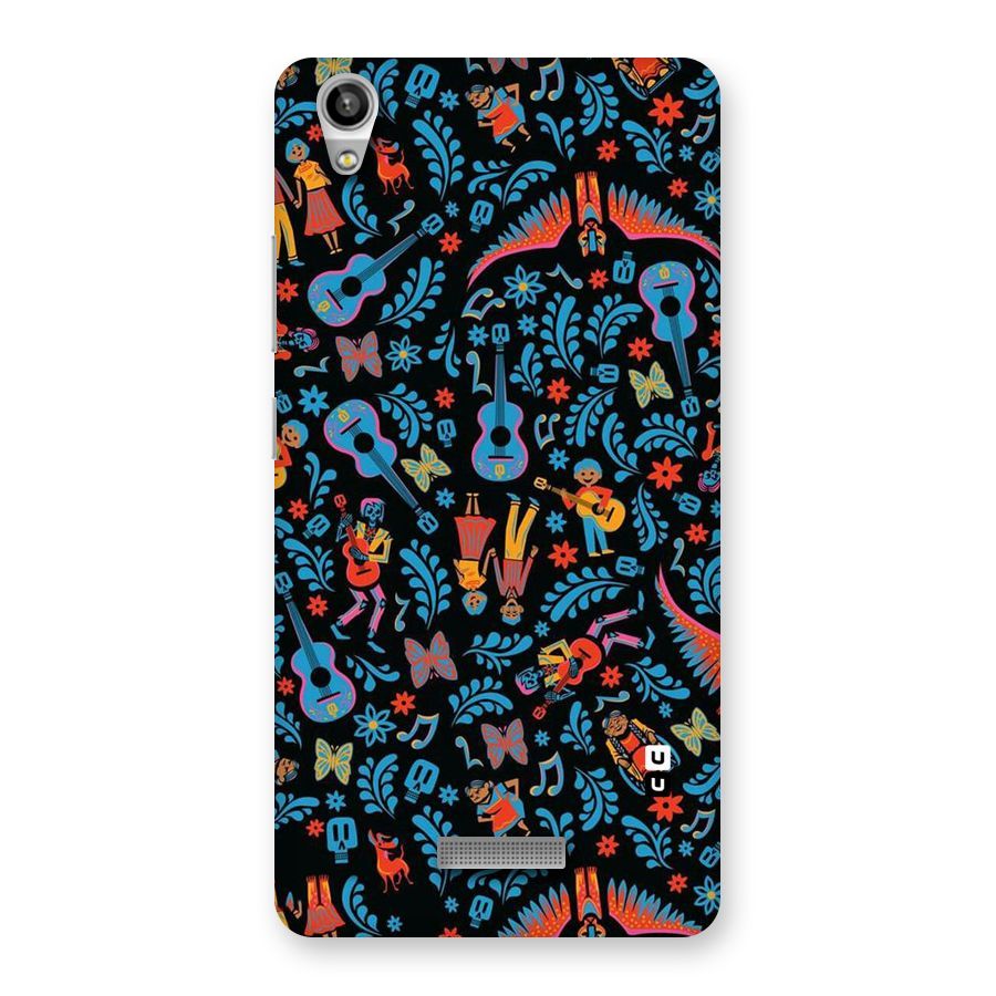 Blue Guitar Pattern Back Case for Lava-Pixel-V1