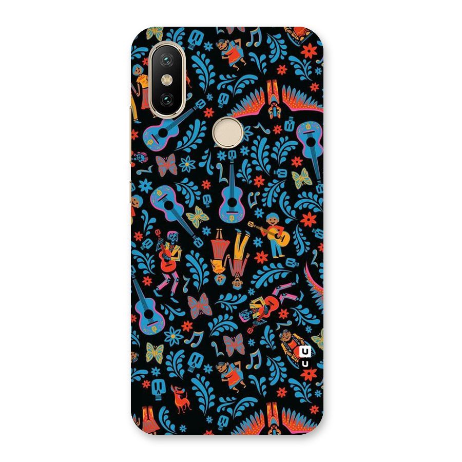 Blue Guitar Pattern Back Case for Mi A2