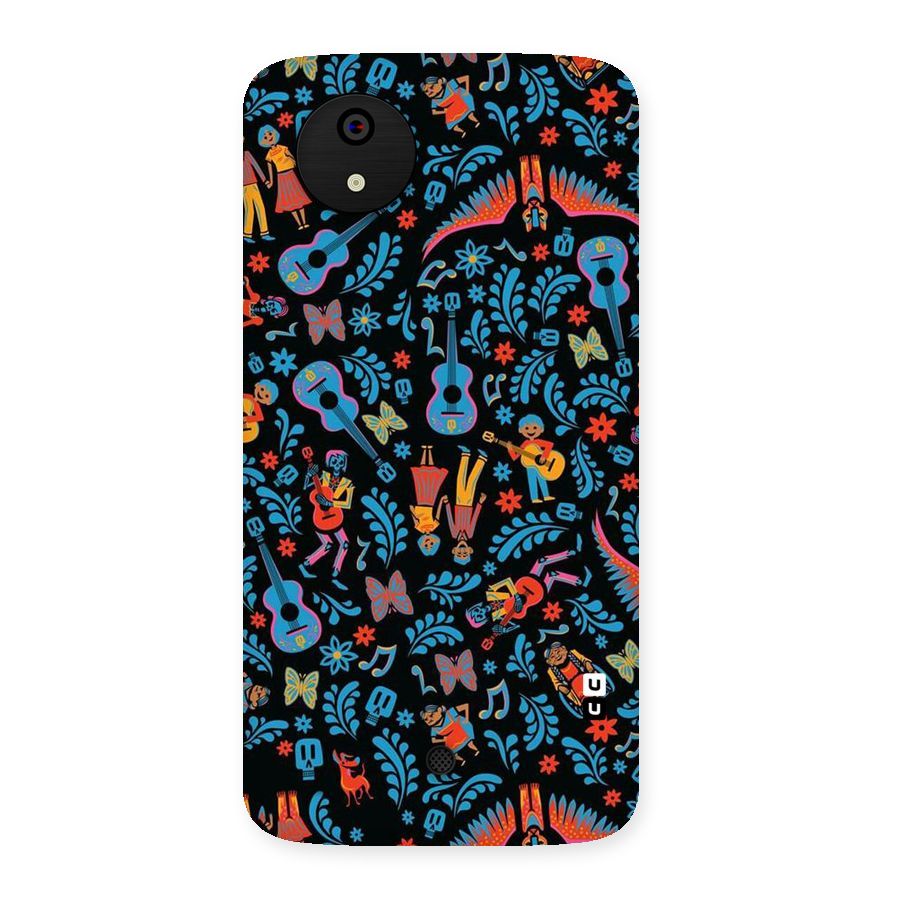 Blue Guitar Pattern Back Case for Micromax Canvas A1