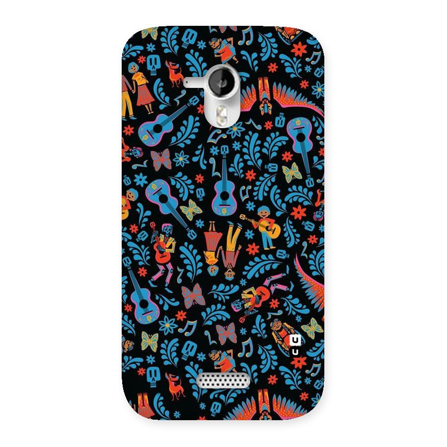 Blue Guitar Pattern Back Case for Micromax Canvas HD A116