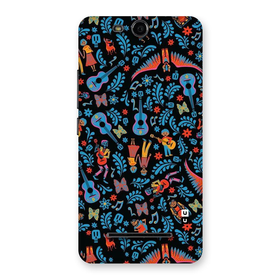 Blue Guitar Pattern Back Case for Micromax Canvas Juice 3 Q392