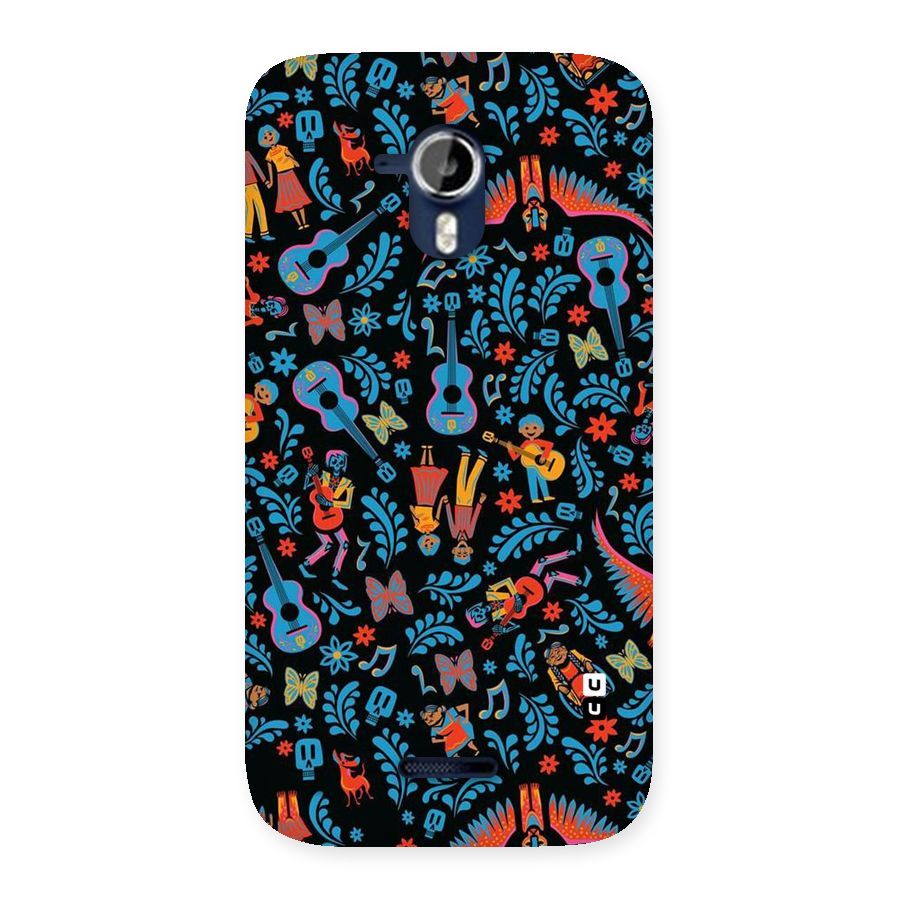 Blue Guitar Pattern Back Case for Micromax Canvas Magnus A117