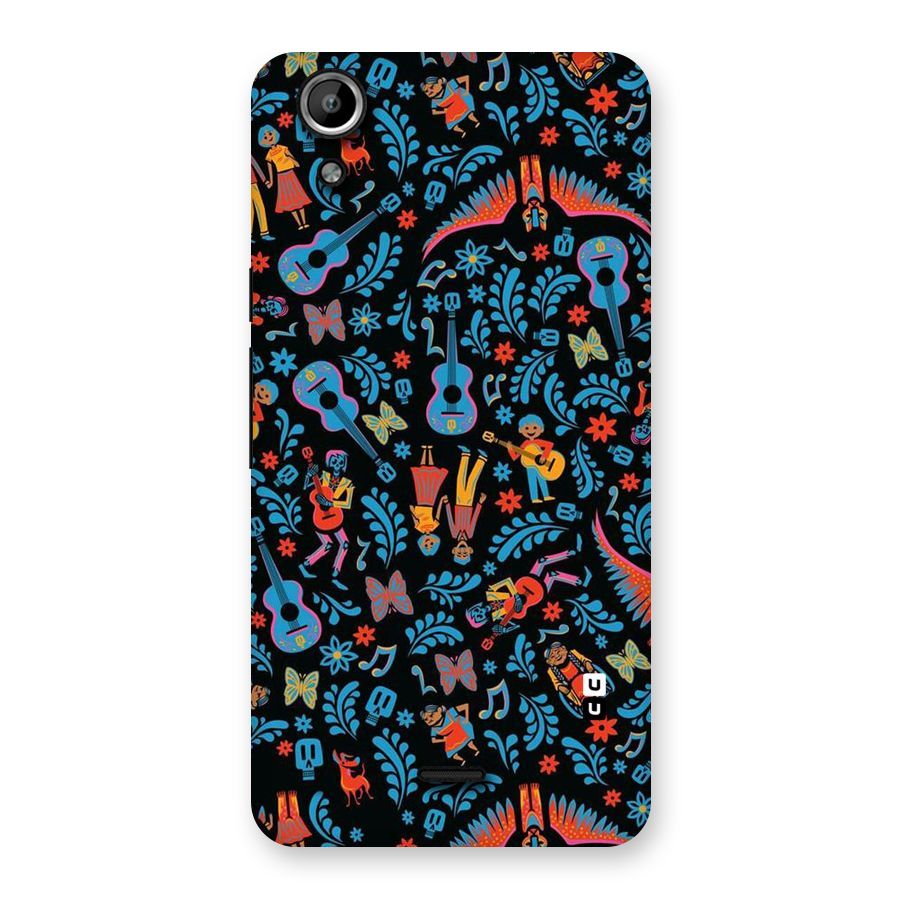 Blue Guitar Pattern Back Case for Micromax Canvas Selfie Lens Q345