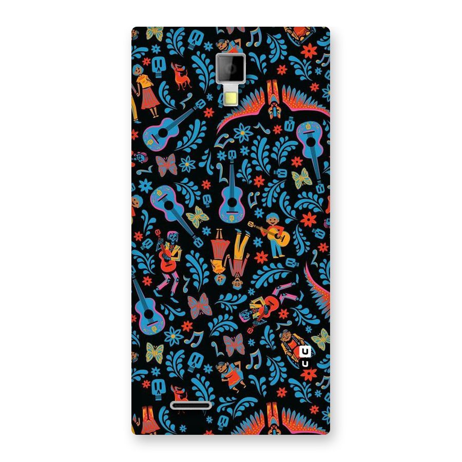 Blue Guitar Pattern Back Case for Micromax Canvas Xpress A99