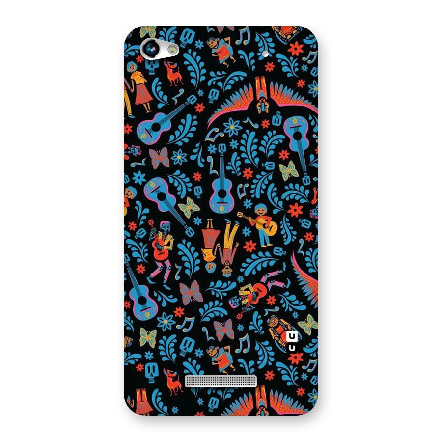 Blue Guitar Pattern Back Case for Micromax Hue 2