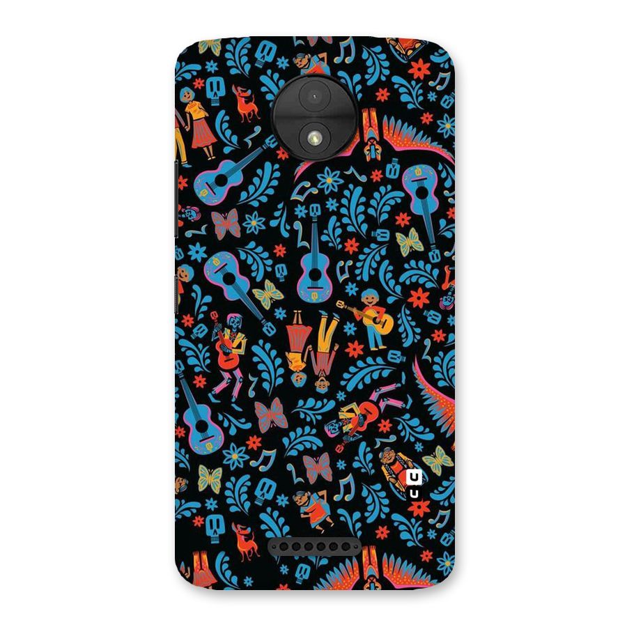 Blue Guitar Pattern Back Case for Moto C