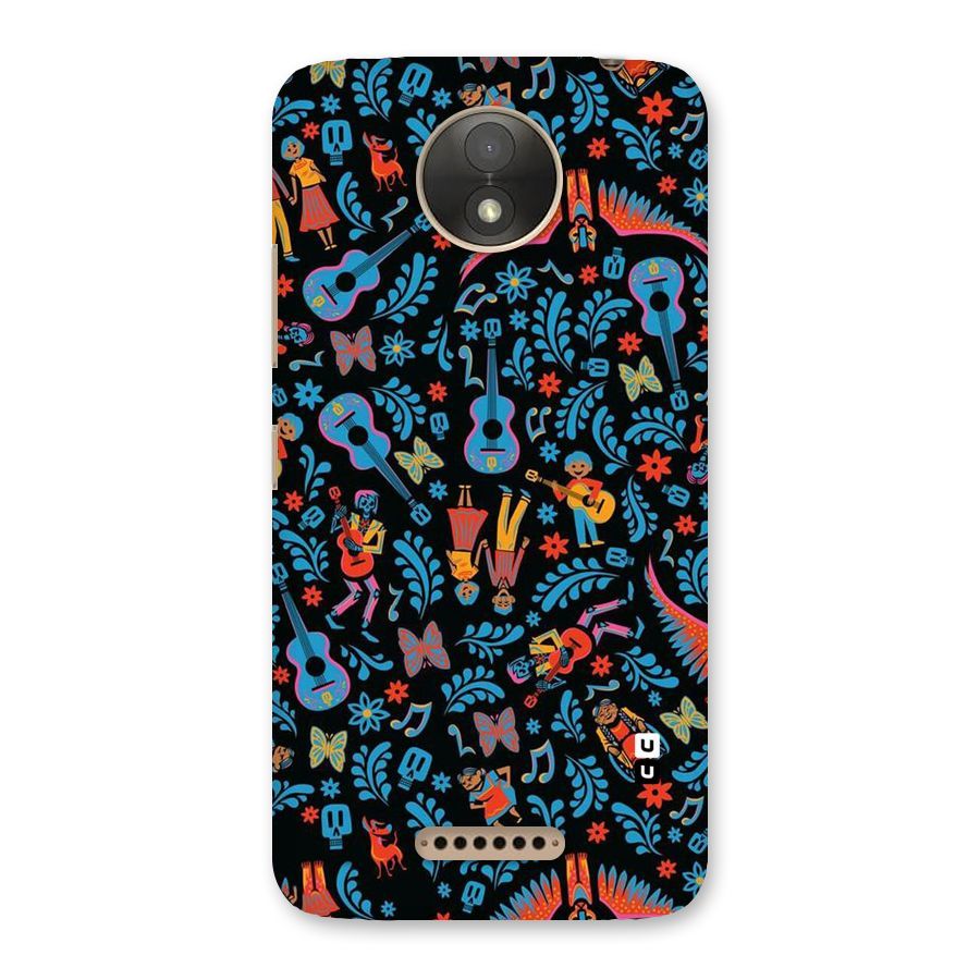 Blue Guitar Pattern Back Case for Moto C Plus