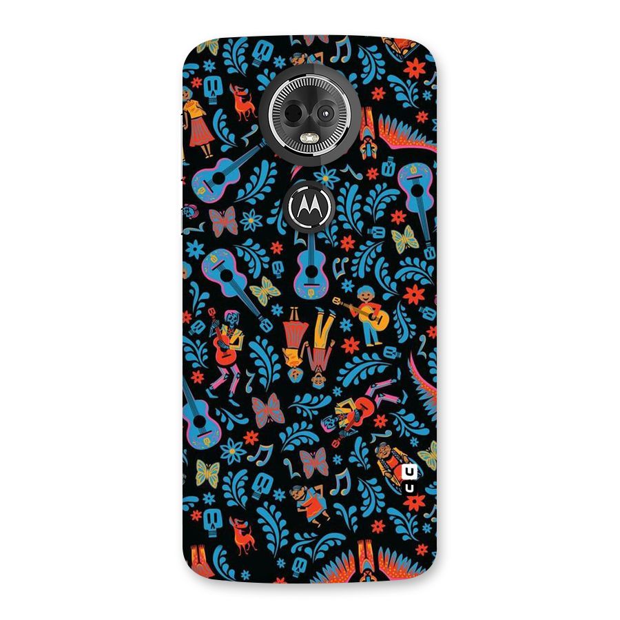 Blue Guitar Pattern Back Case for Moto E5 Plus