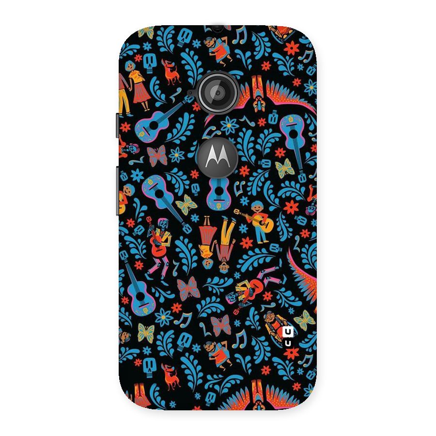 Blue Guitar Pattern Back Case for Moto E 2nd Gen