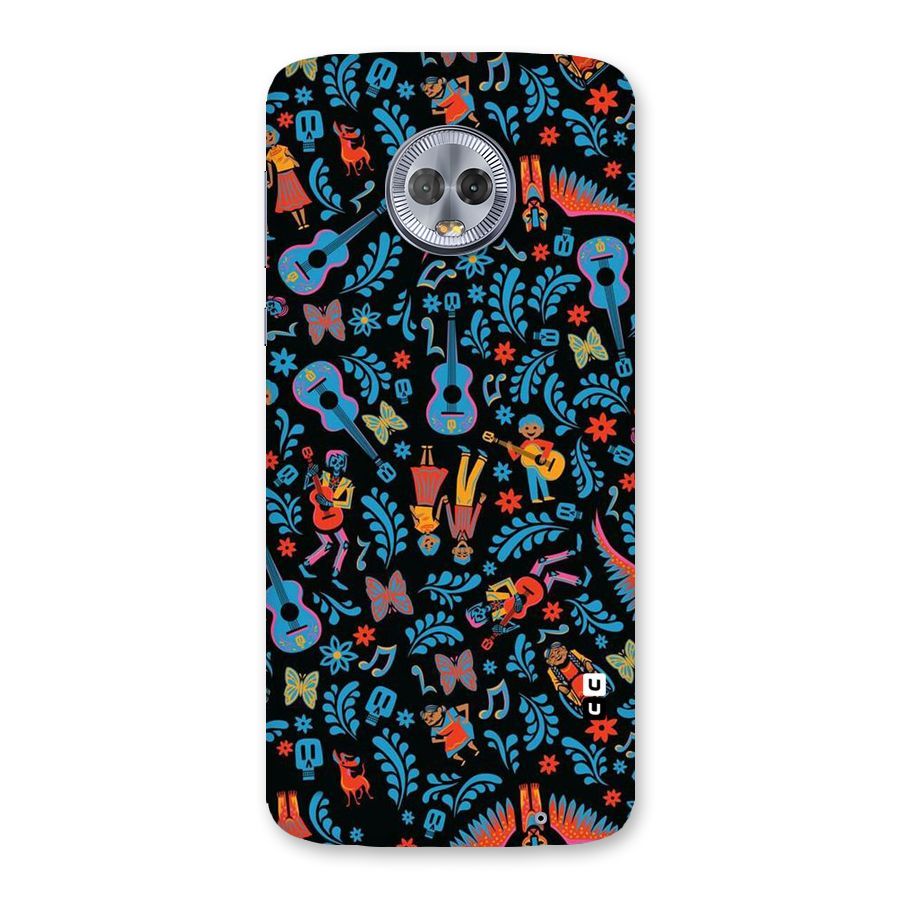 Blue Guitar Pattern Back Case for Moto G6 Plus
