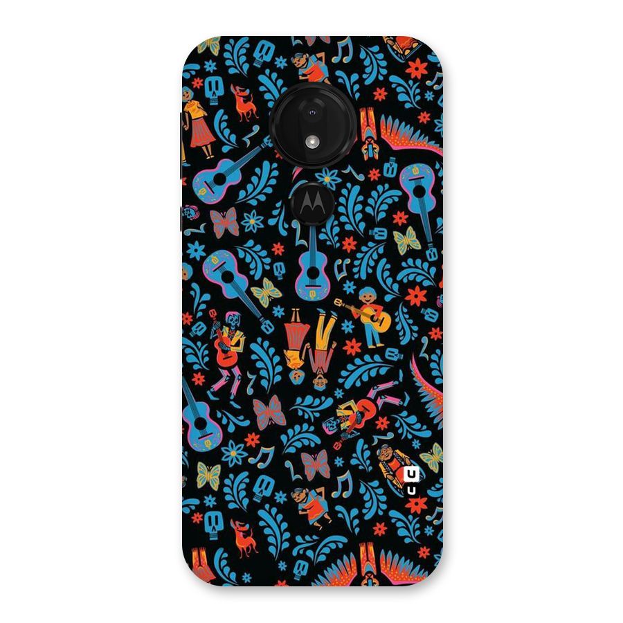 Blue Guitar Pattern Back Case for Moto G7 Power