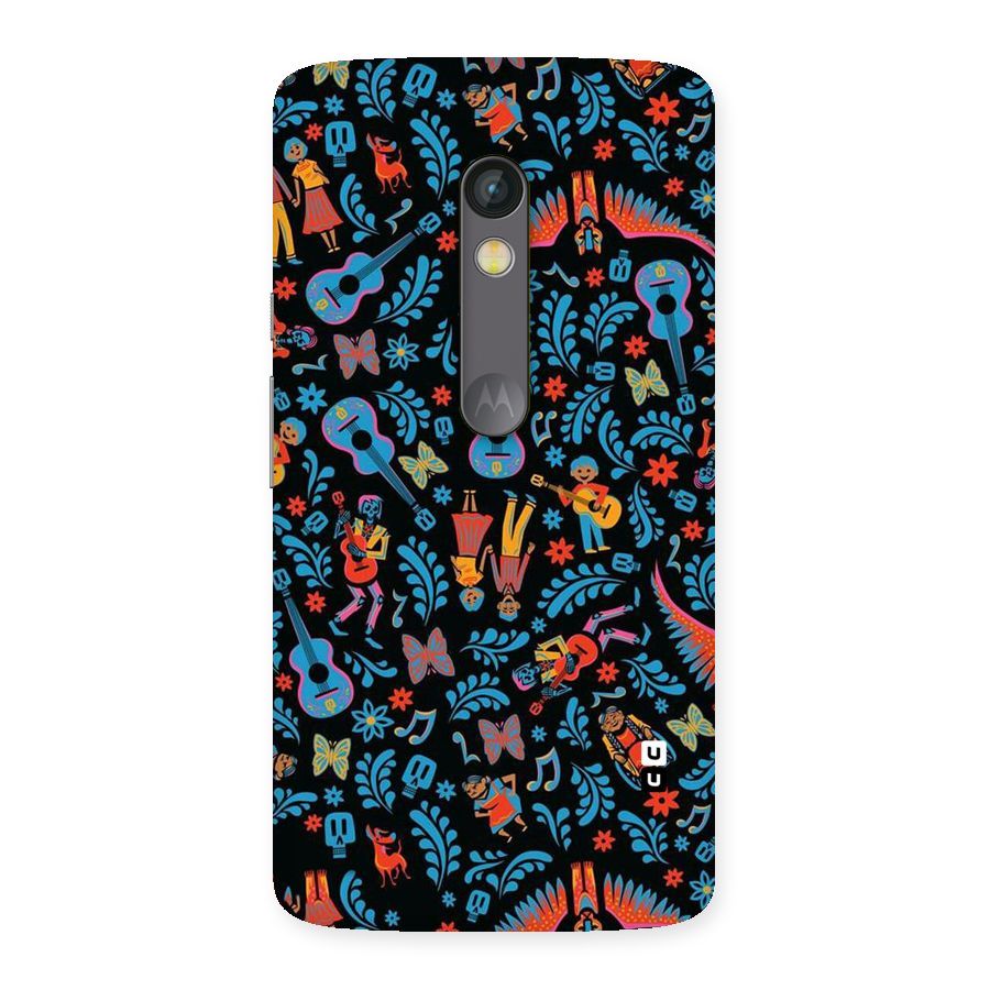 Blue Guitar Pattern Back Case for Moto X Play