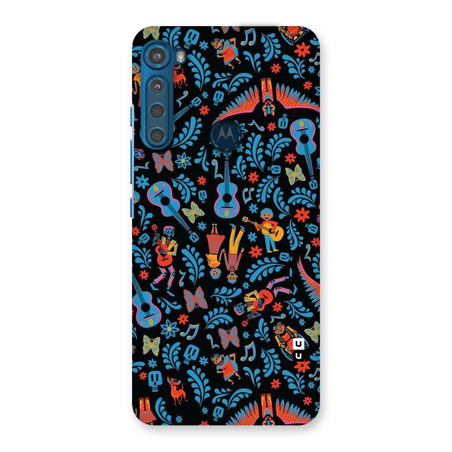 Blue Guitar Pattern Back Case for Motorola One Fusion Plus