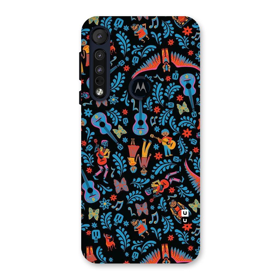 Blue Guitar Pattern Back Case for Motorola One Macro