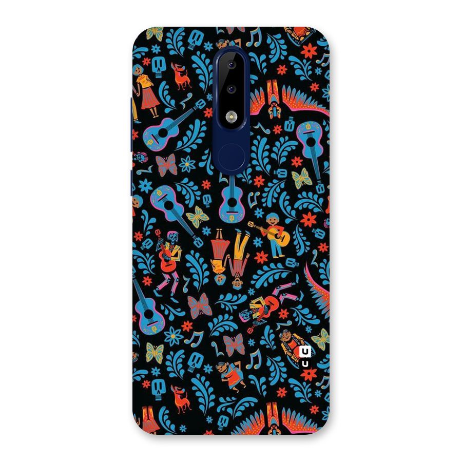 Blue Guitar Pattern Back Case for Nokia 5.1 Plus