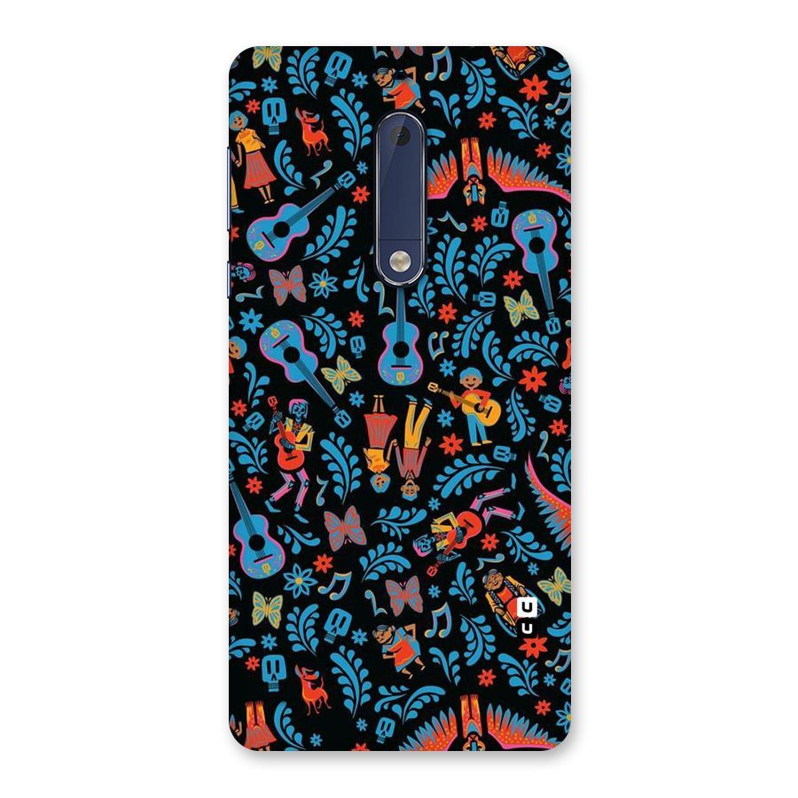 Blue Guitar Pattern Back Case for Nokia 5