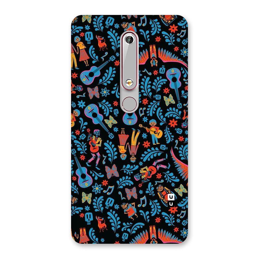 Blue Guitar Pattern Back Case for Nokia 6.1