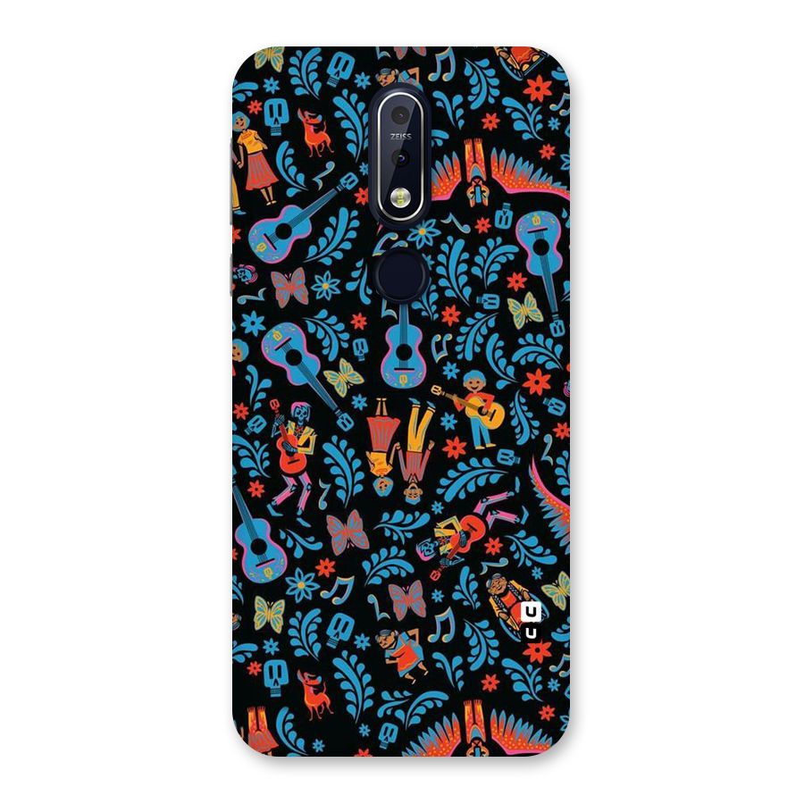 Blue Guitar Pattern Back Case for Nokia 7.1