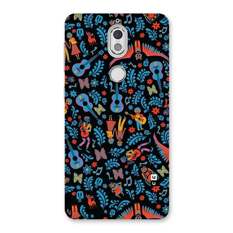 Blue Guitar Pattern Back Case for Nokia 7