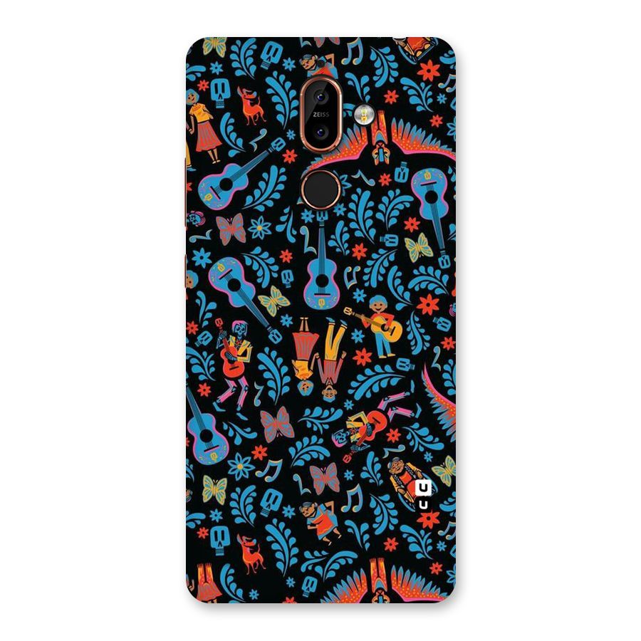 Blue Guitar Pattern Back Case for Nokia 7 Plus