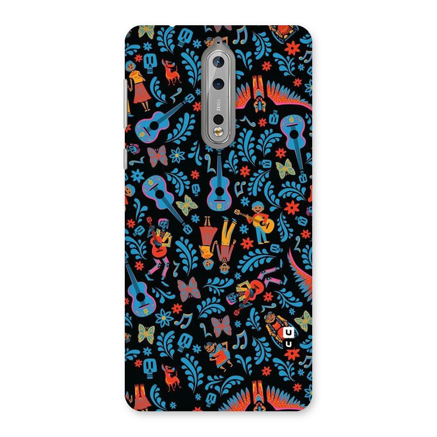 Blue Guitar Pattern Back Case for Nokia 8