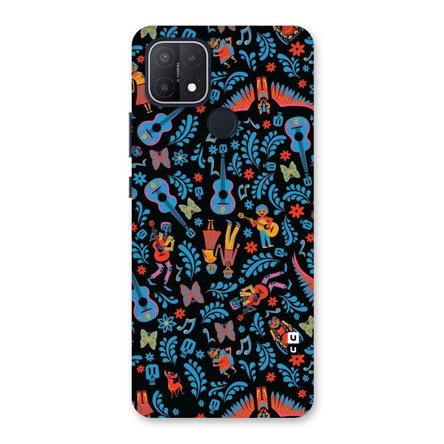 Blue Guitar Pattern Back Case for Oppo A15s