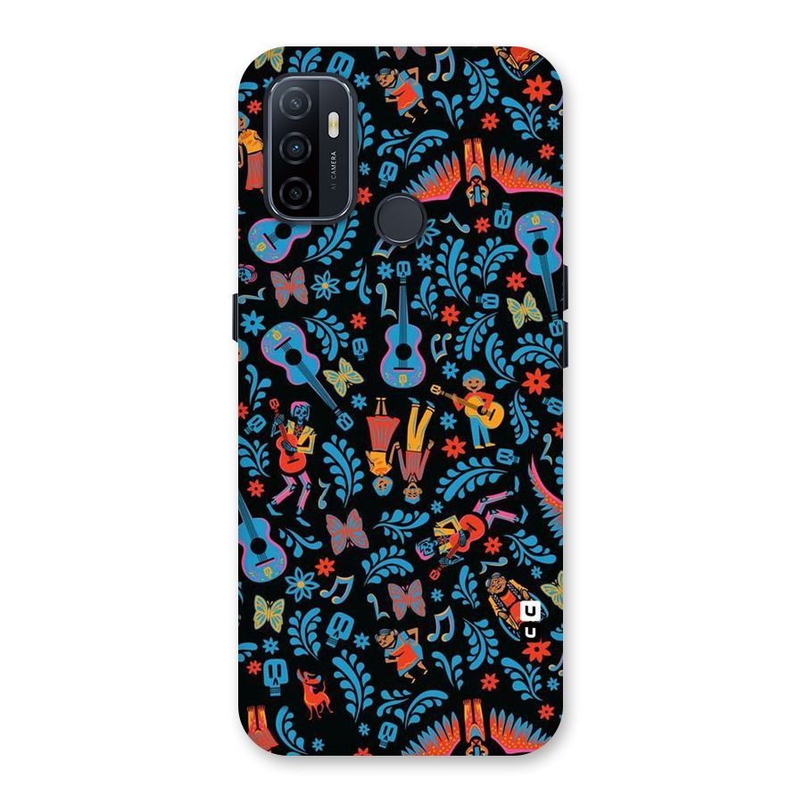 Blue Guitar Pattern Back Case for Oppo A32