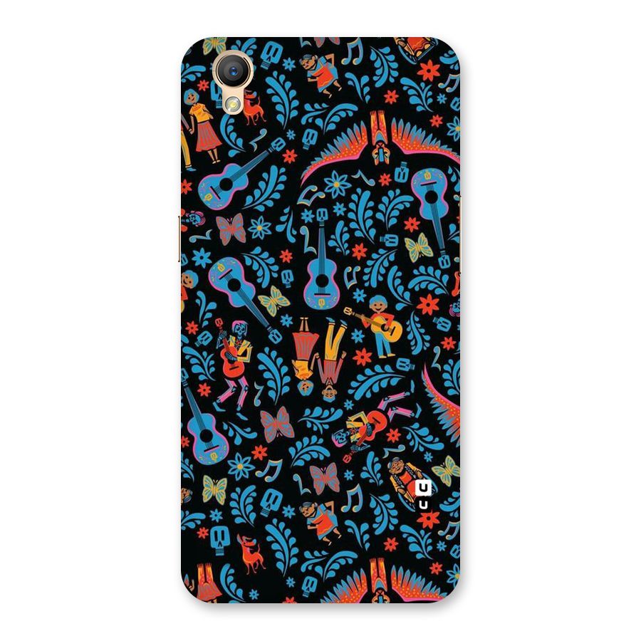 Blue Guitar Pattern Back Case for Oppo A37