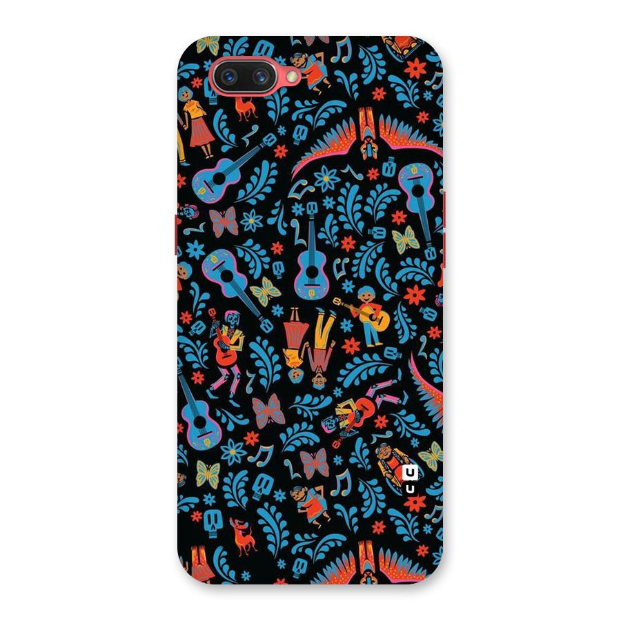 Blue Guitar Pattern Back Case for Oppo A3s