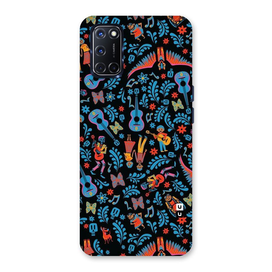 Blue Guitar Pattern Back Case for Oppo A52