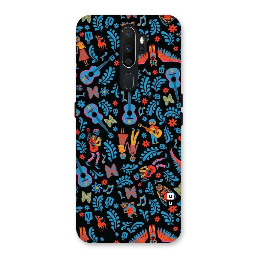 Blue Guitar Pattern Back Case for Oppo A5 (2020)