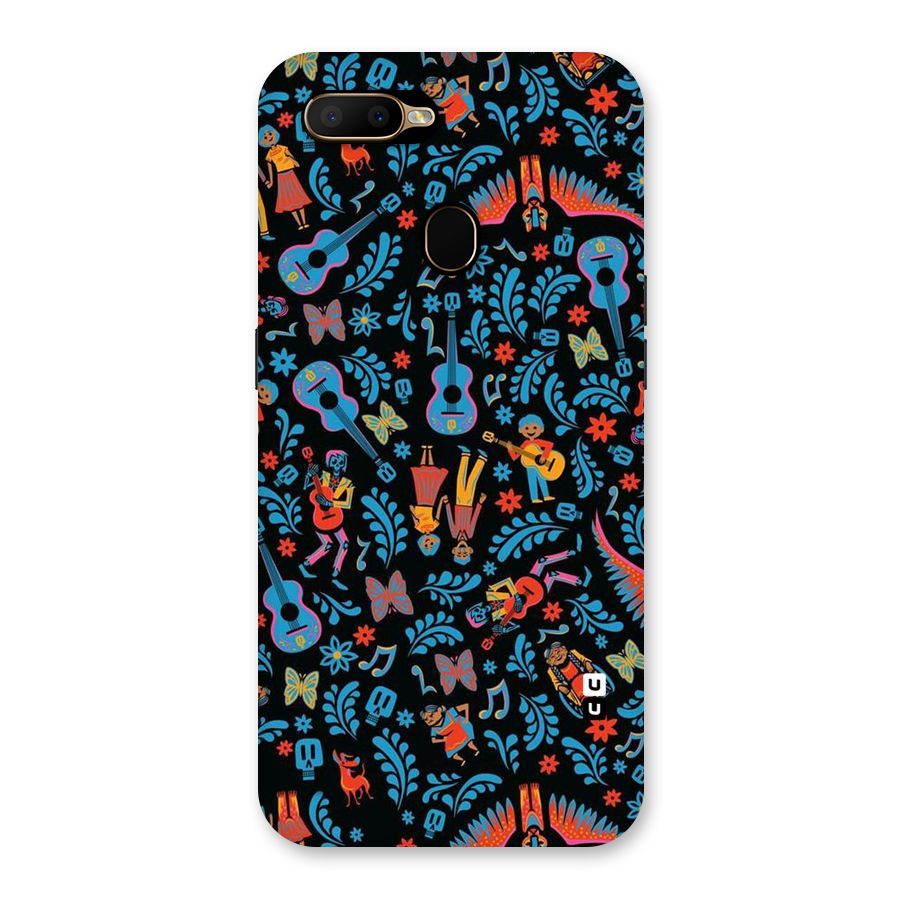 Blue Guitar Pattern Back Case for Oppo A5s