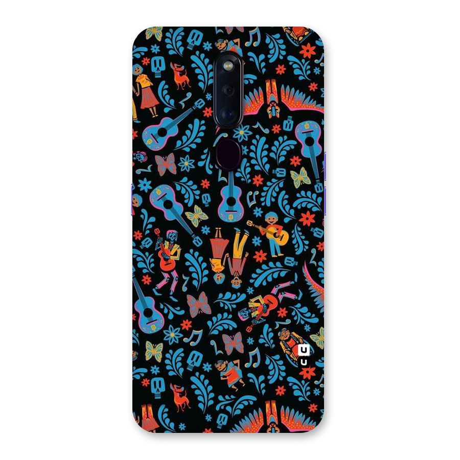 Blue Guitar Pattern Back Case for Oppo F11 Pro