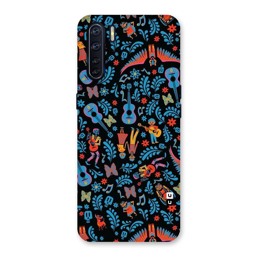 Blue Guitar Pattern Back Case for Oppo F15