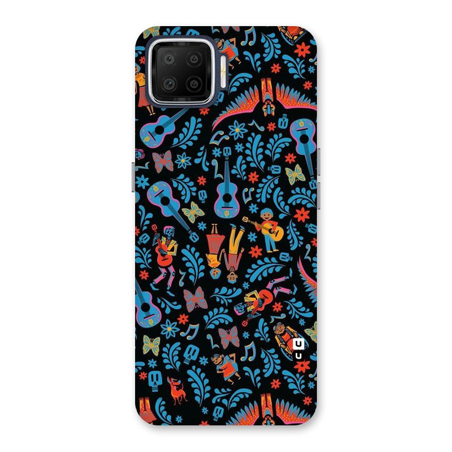 Blue Guitar Pattern Back Case for Oppo F17