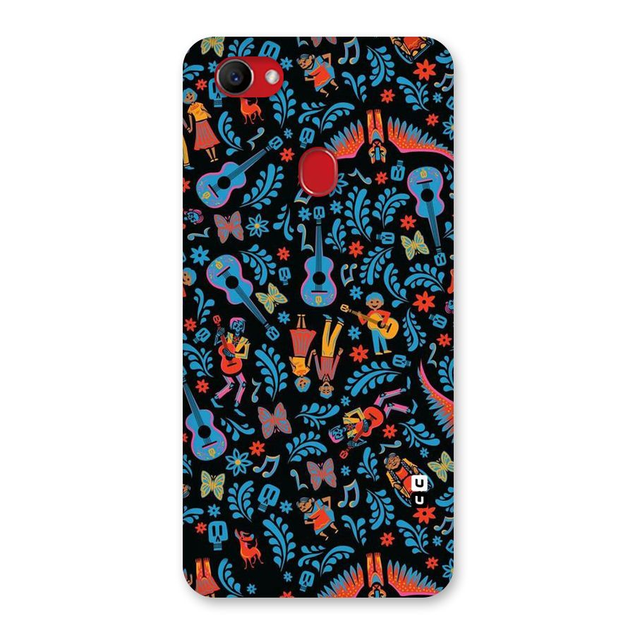 Blue Guitar Pattern Back Case for Oppo F7
