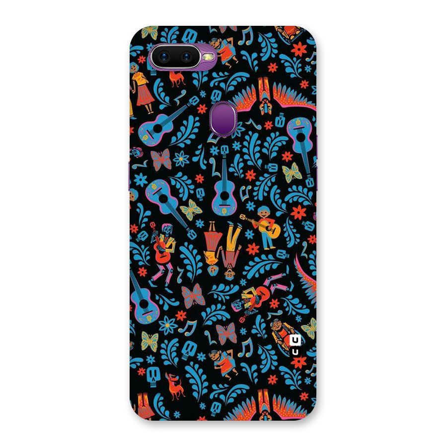 Blue Guitar Pattern Back Case for Oppo F9