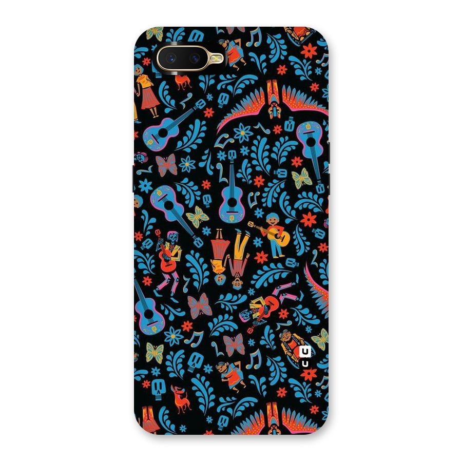 Blue Guitar Pattern Back Case for Oppo K1