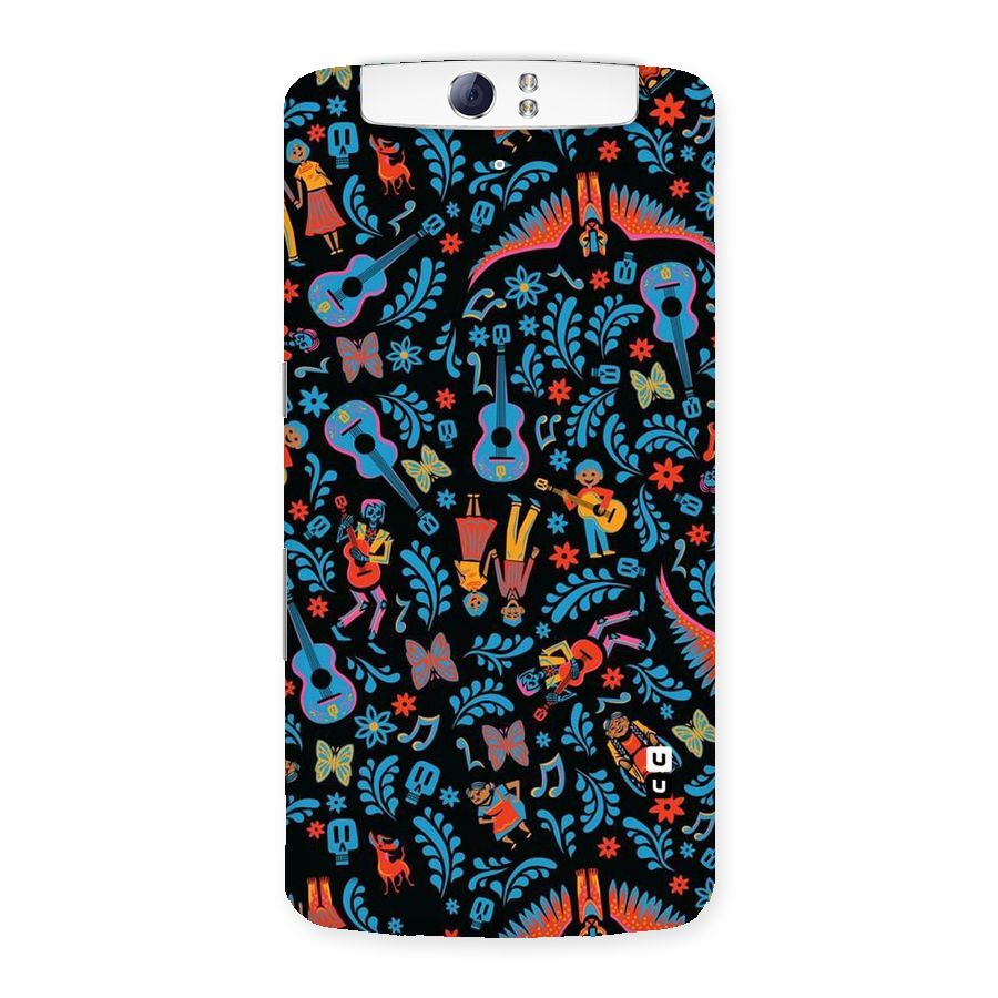 Blue Guitar Pattern Back Case for Oppo N1