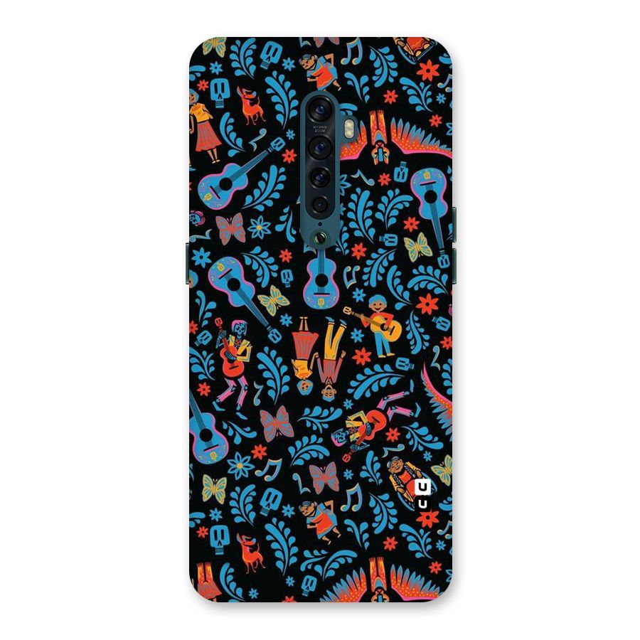 Blue Guitar Pattern Back Case for Oppo Reno2