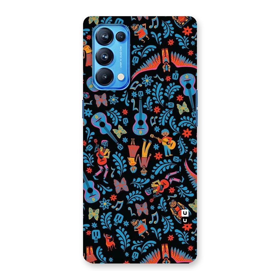 Blue Guitar Pattern Back Case for Oppo Reno5 Pro 5G