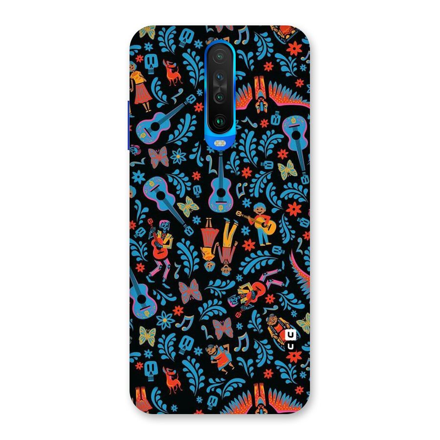 Blue Guitar Pattern Back Case for Poco X2