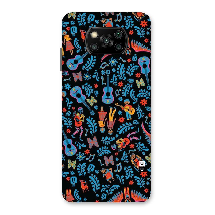 Blue Guitar Pattern Back Case for Poco X3