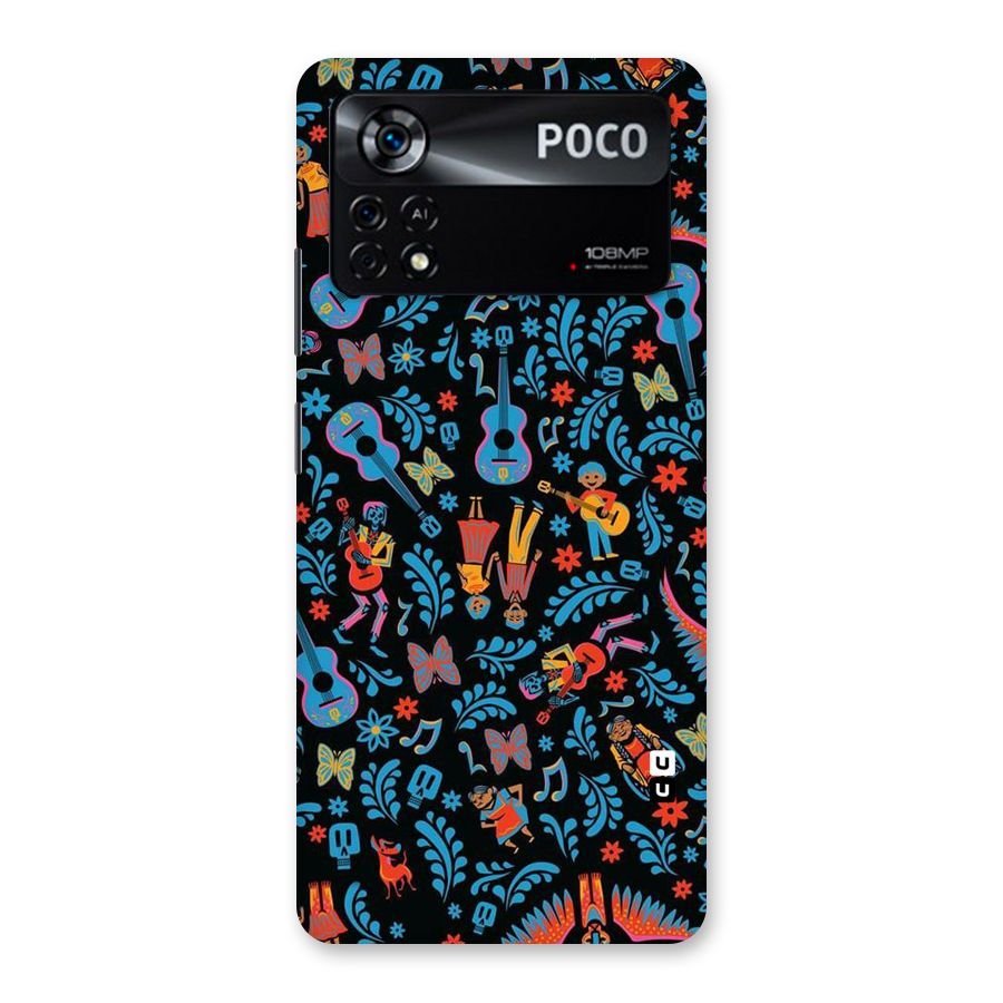 Blue Guitar Pattern Back Case for Poco X4 Pro 5G