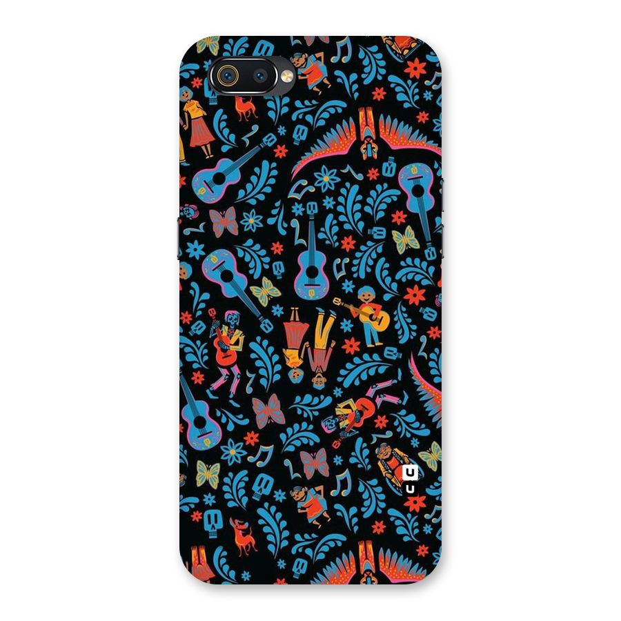 Blue Guitar Pattern Back Case for Realme C2