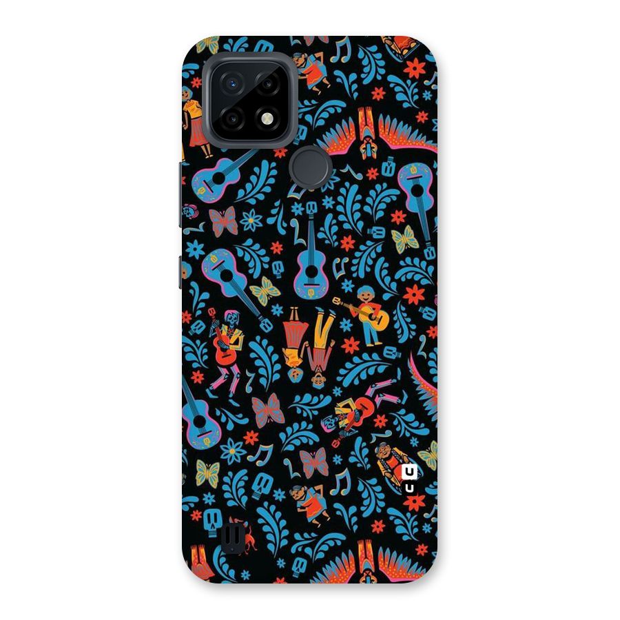 Blue Guitar Pattern Back Case for Realme C21