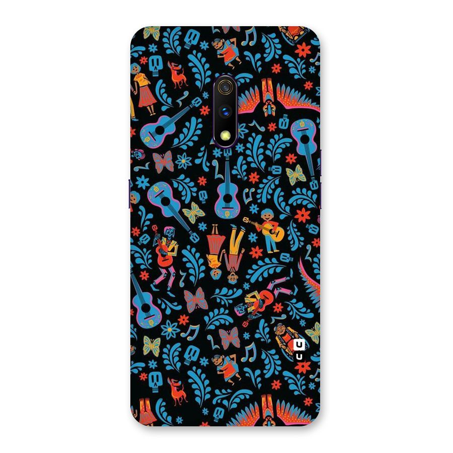 Blue Guitar Pattern Back Case for Realme X