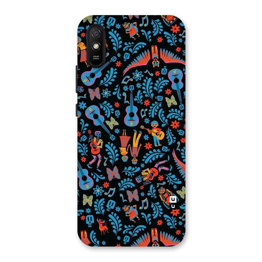 Blue Guitar Pattern Back Case for Redmi 9A