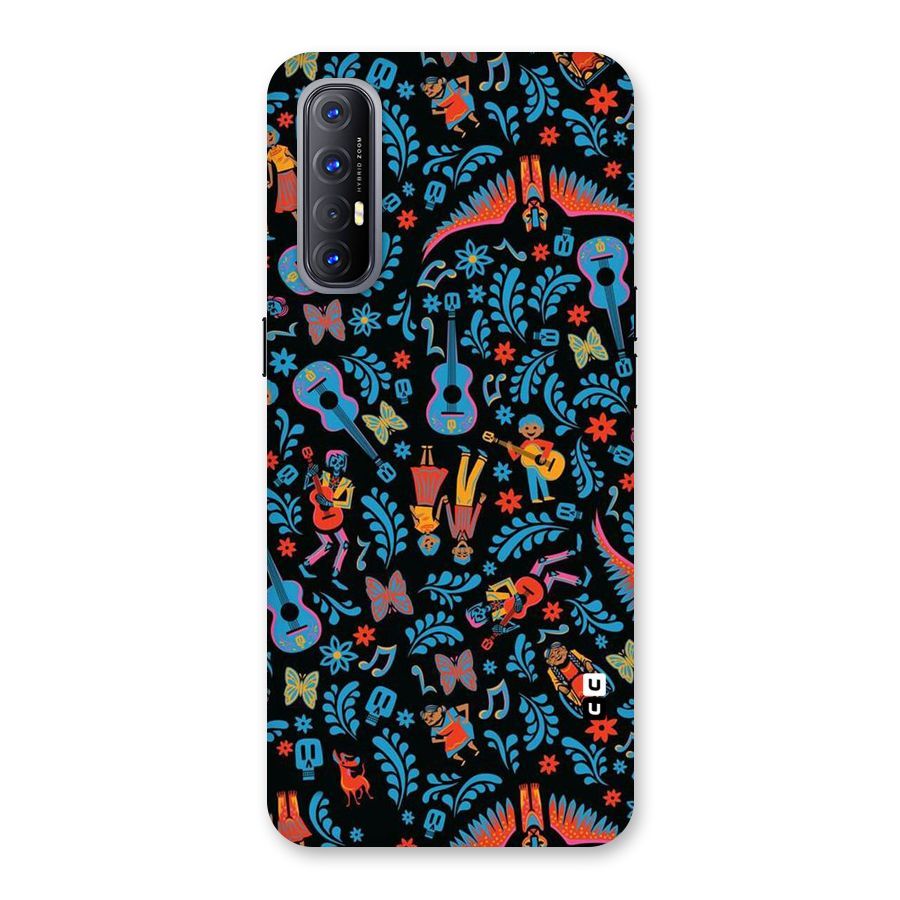 Blue Guitar Pattern Back Case for Reno3 Pro