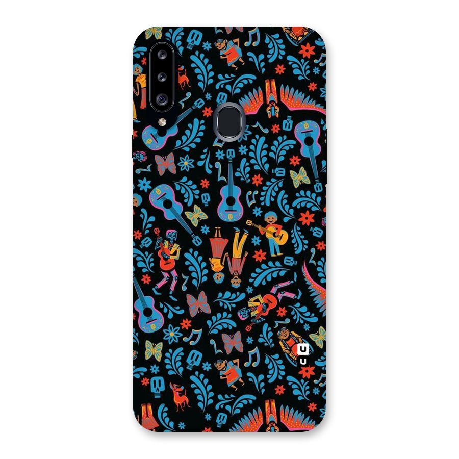 Blue Guitar Pattern Back Case for Samsung Galaxy A20s